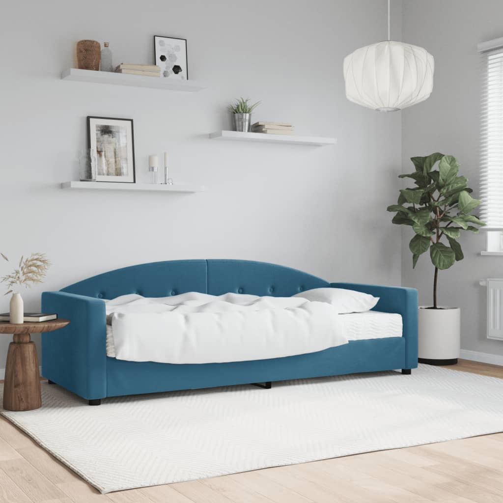 vidaXL daybed med madras 80x200 cm velour blå