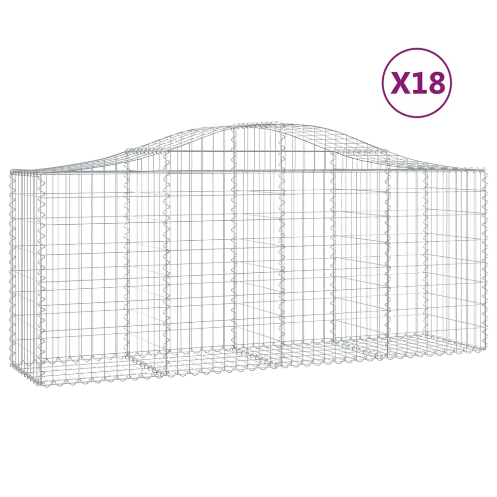 VidaXL Obokane Gabion Košare 18 Kosov 200x50x80/100 Cm Cinkano železo