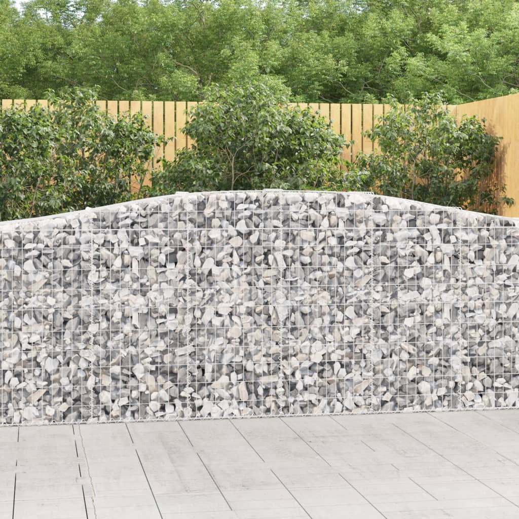 vidaXL Coșuri gabion arcuite 5 buc, 400x50x100/120 cm fier galvanizat