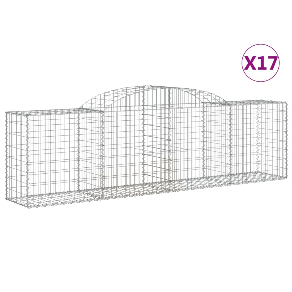 VidaXL Obokane Gabion Košare 17 Kosov 300x50x80/100 Cm Cinkano železo