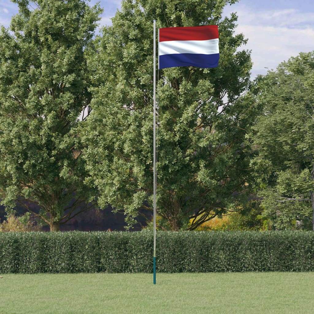 vidaXL Holland flag og flagstang 6,23 m aluminium