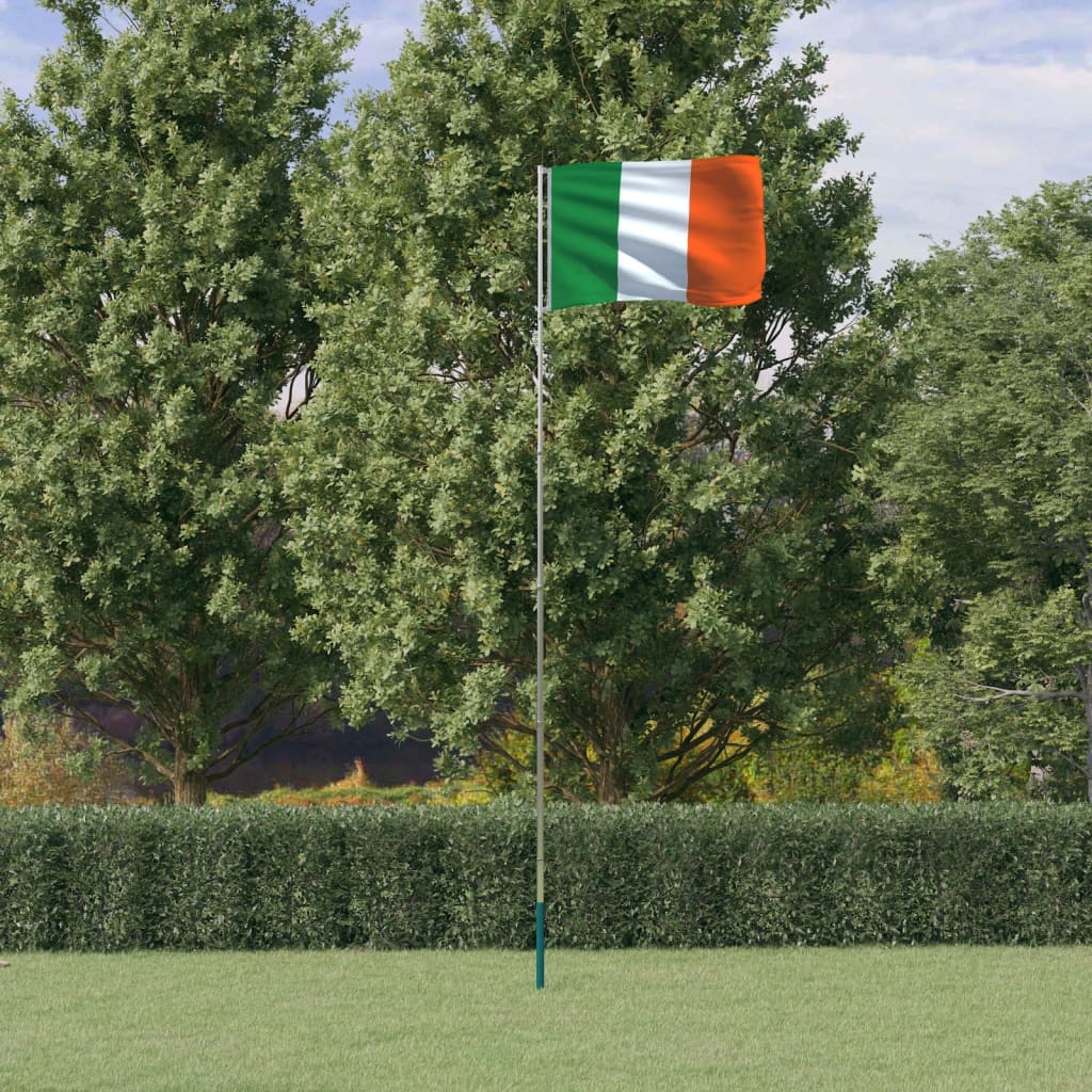 #2 - vidaXL Irland flag og flagstang 5,55 m aluminium