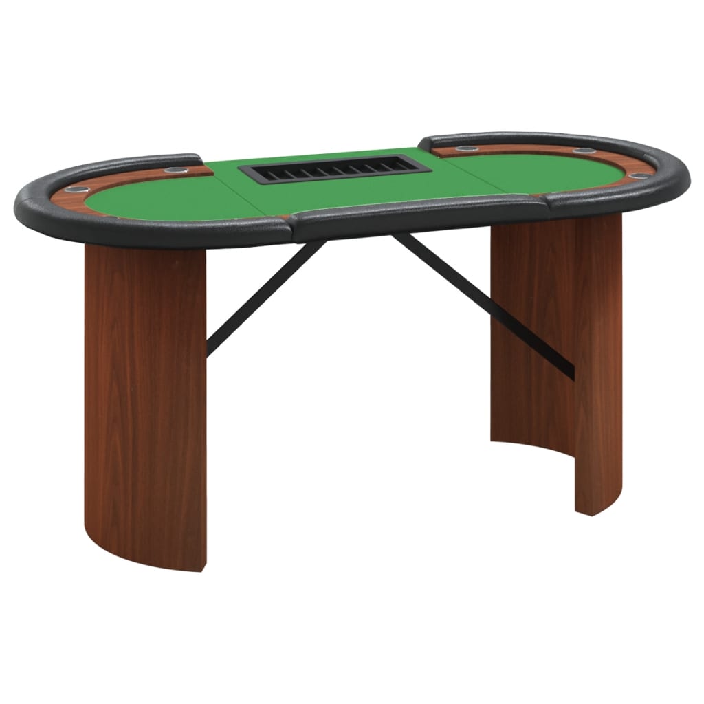Image of vidaXL 10-Player Poker Table with Chip Tray Green 160x80x75 cm