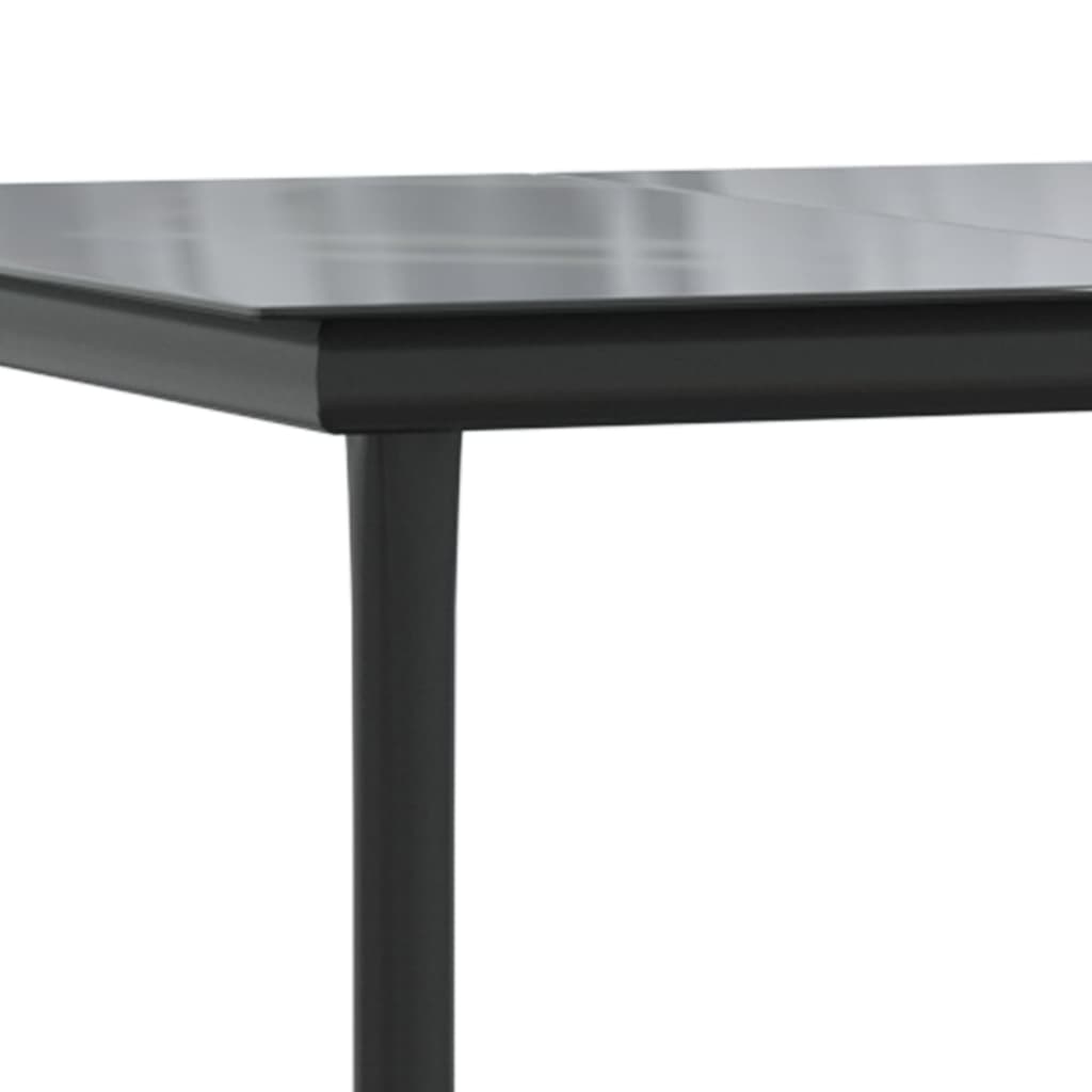 Set de servit masa pentru grădină, 7 piese, negru