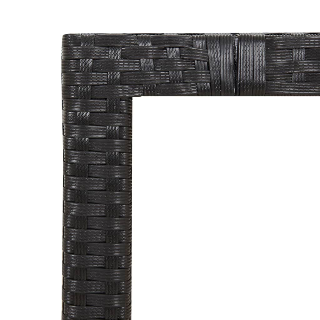 Set masă pentru grădină, 7 piese, negru, poliratan/lemn acacia