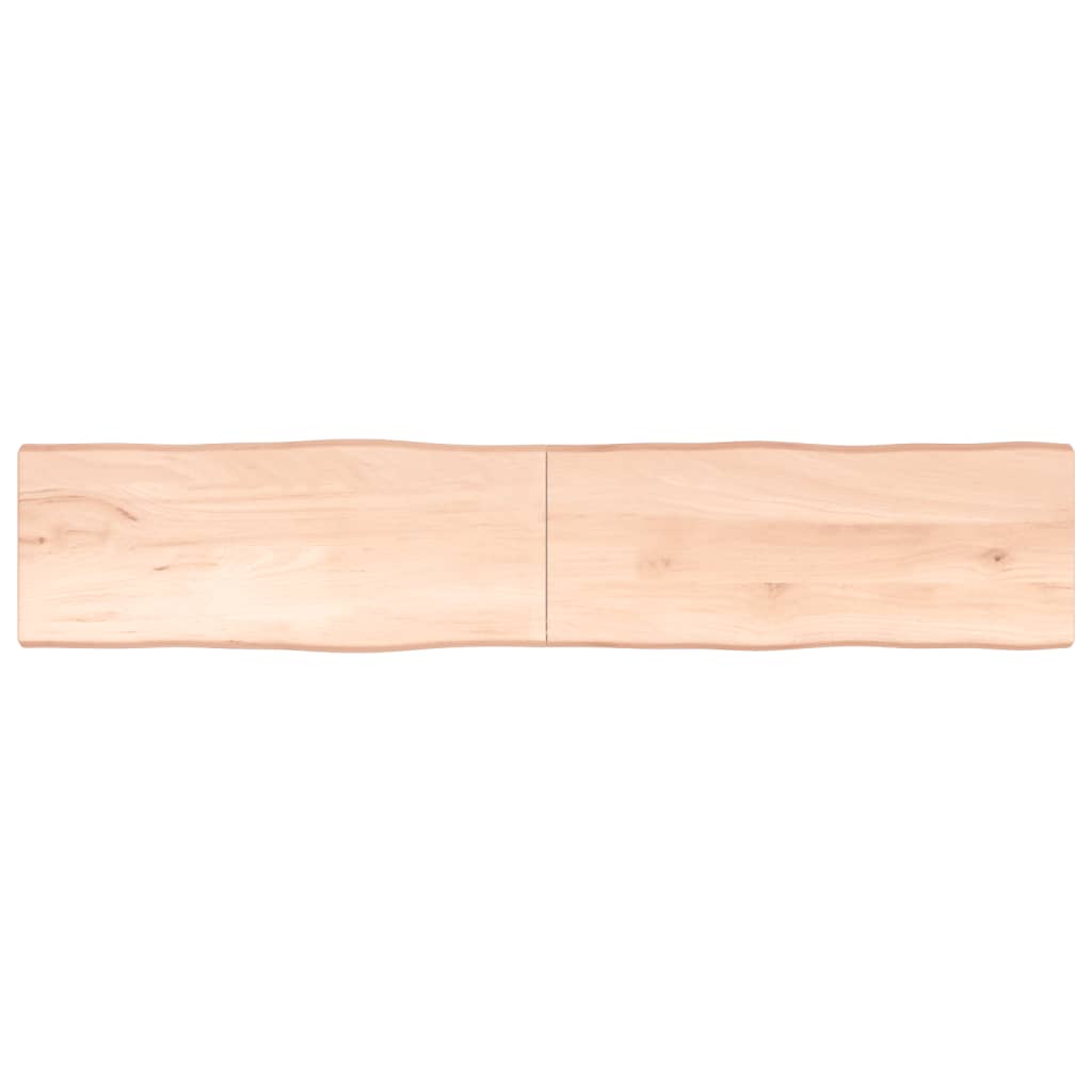 Tischplatte 200x40x(2-4) cm Massivholz Unbehandelt Baumkante