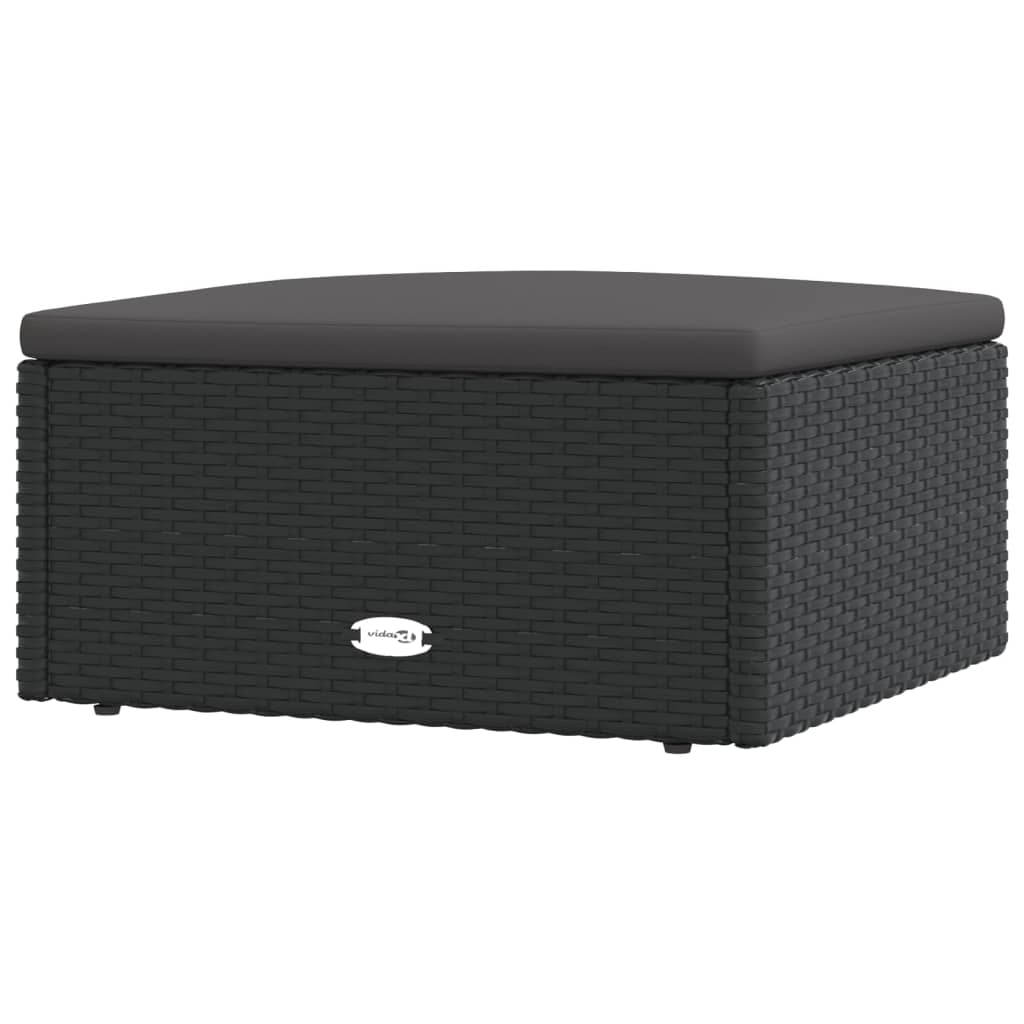 Set mobilier relaxare grădină 4 piese cu perne poliratan negru