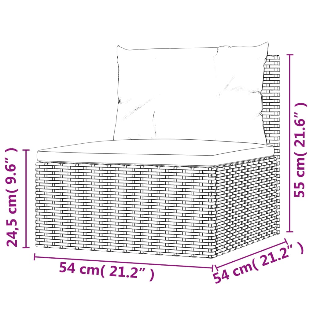 Set mobilier de grădină cu perne, 6 piese, gri, poliratan