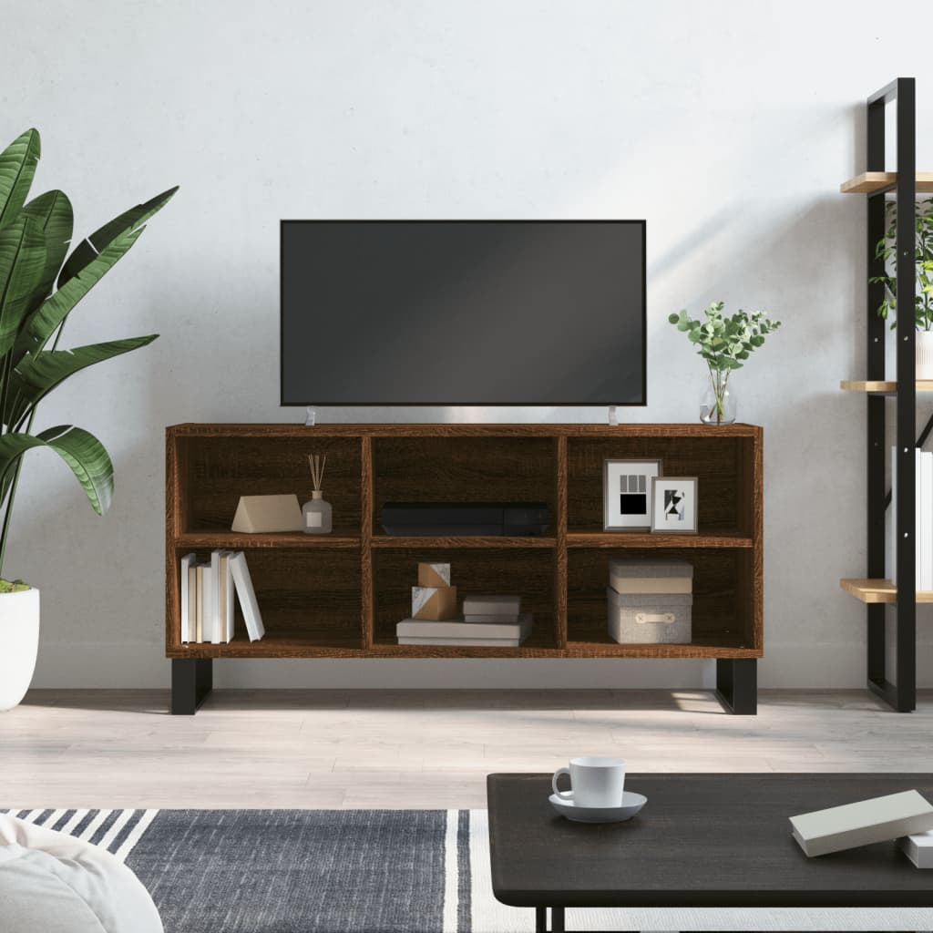 vidaXL Comodă TV, stejar maro, 103,5x30x50 cm, lemn compozit
