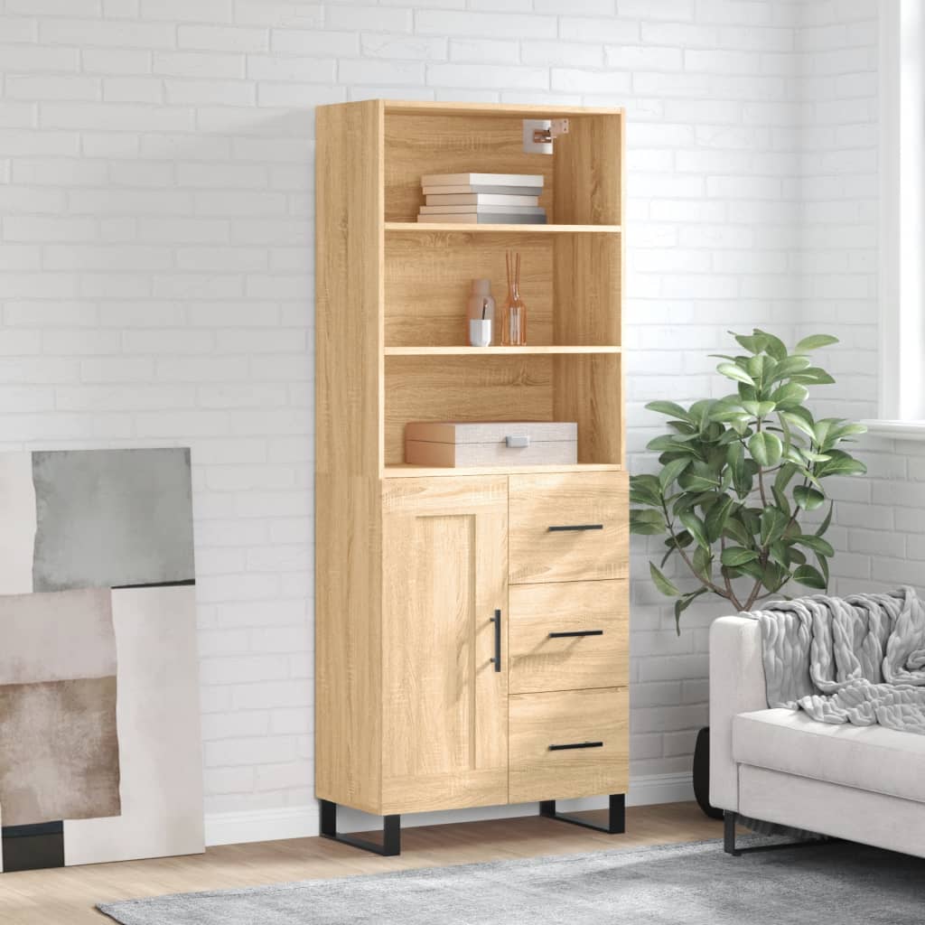 vidaXL Dulap înalt, stejar sonoma, 69,5x34x180 cm, lemn compozit