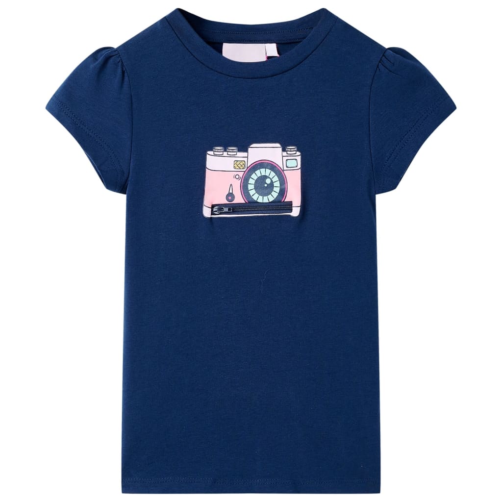 Kinder-T-Shirt Marineblau 128