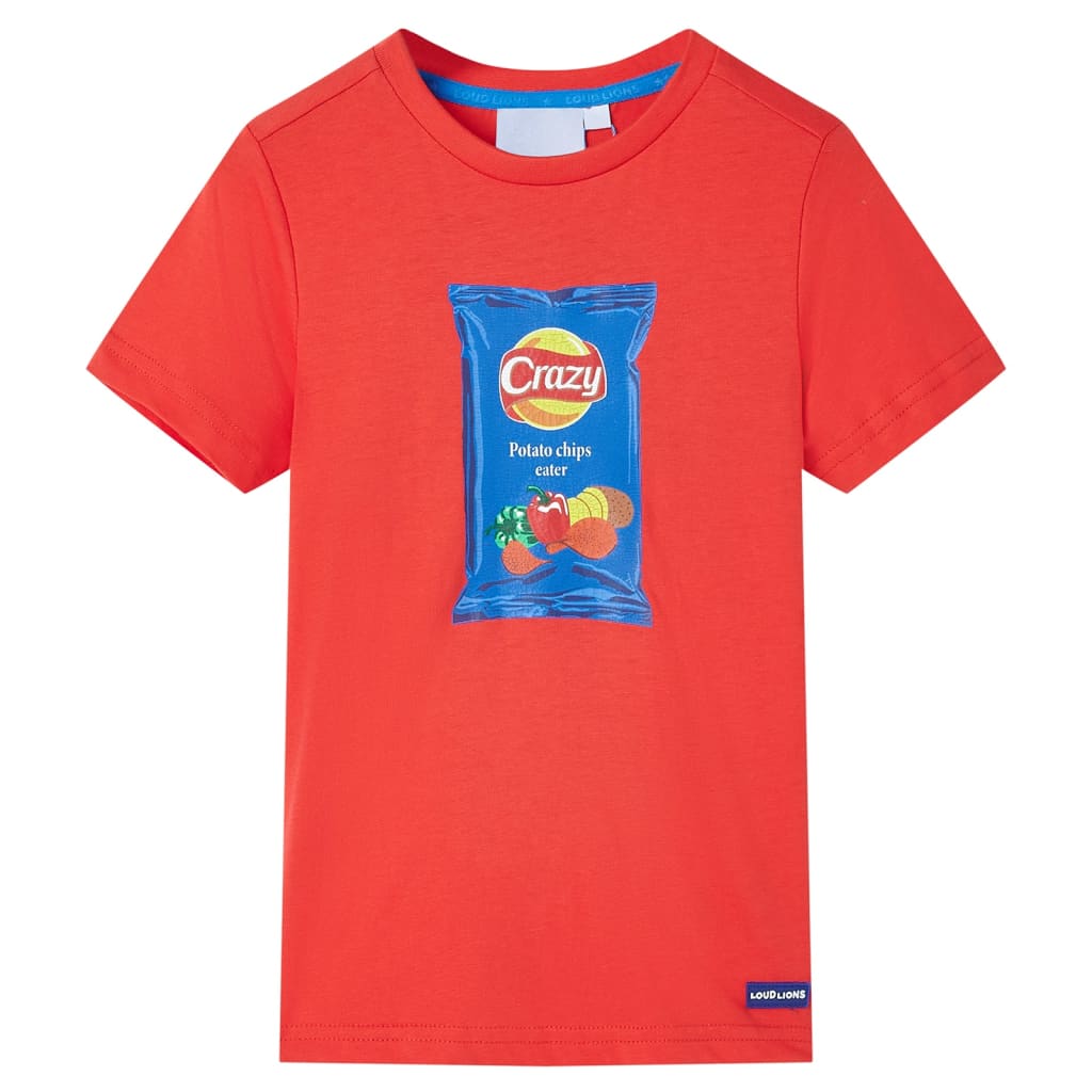 Tricou pentru copii cu mâneci scurte, roșu, 104