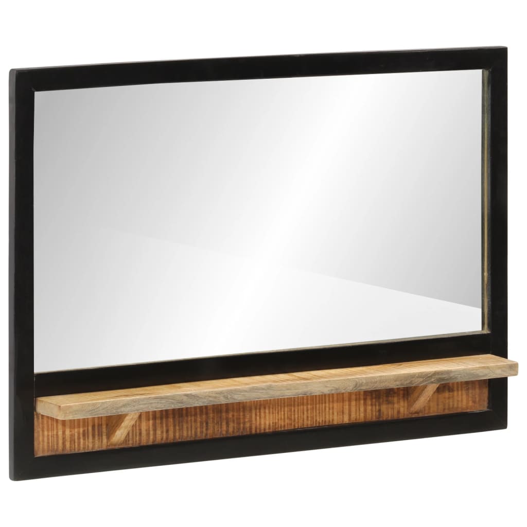 vidaXL Miroir avec étagère 80x8x55 cm verre et bois massif manguier