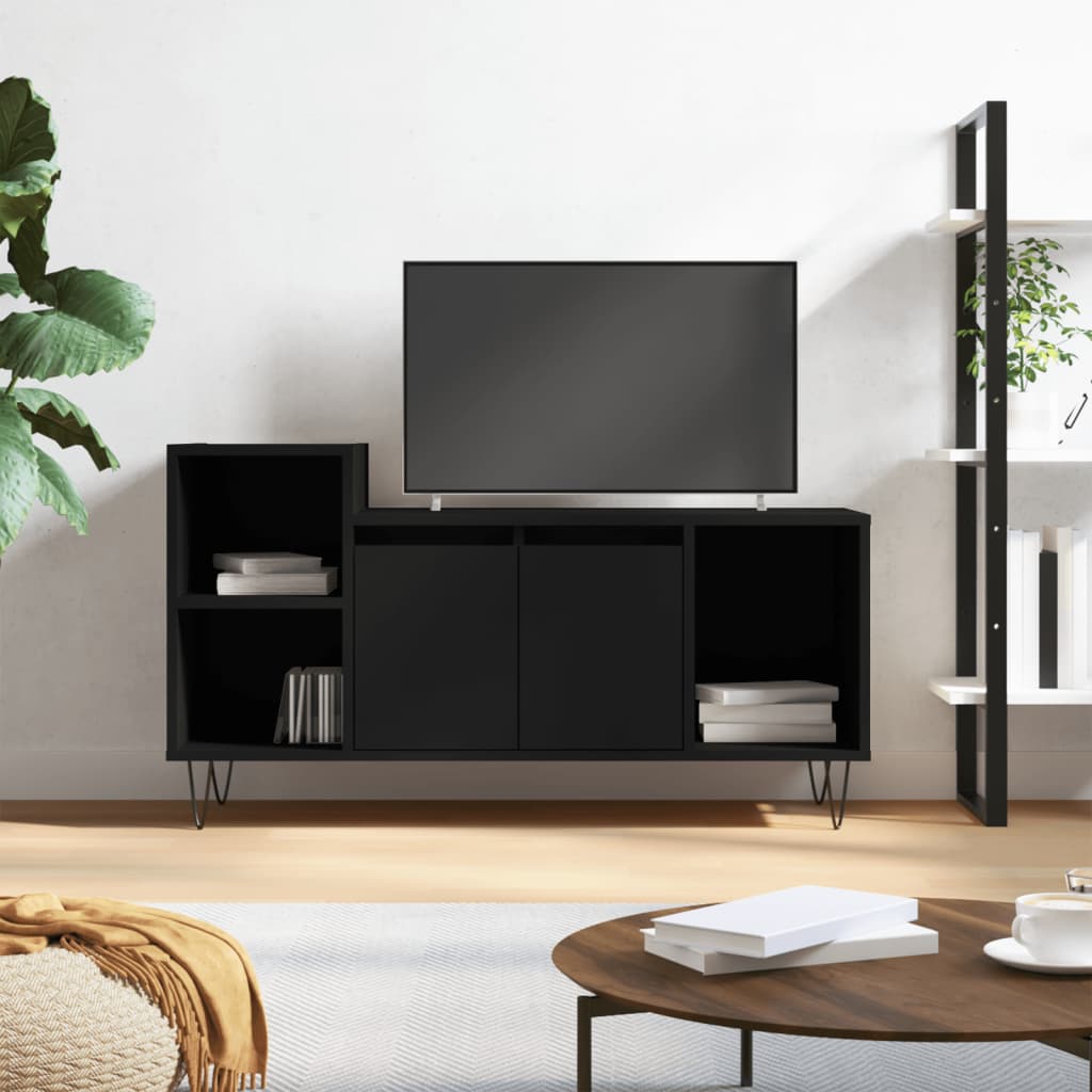 vidaXL Comodă TV, negru, 100x35x55 cm, lemn prelucrat