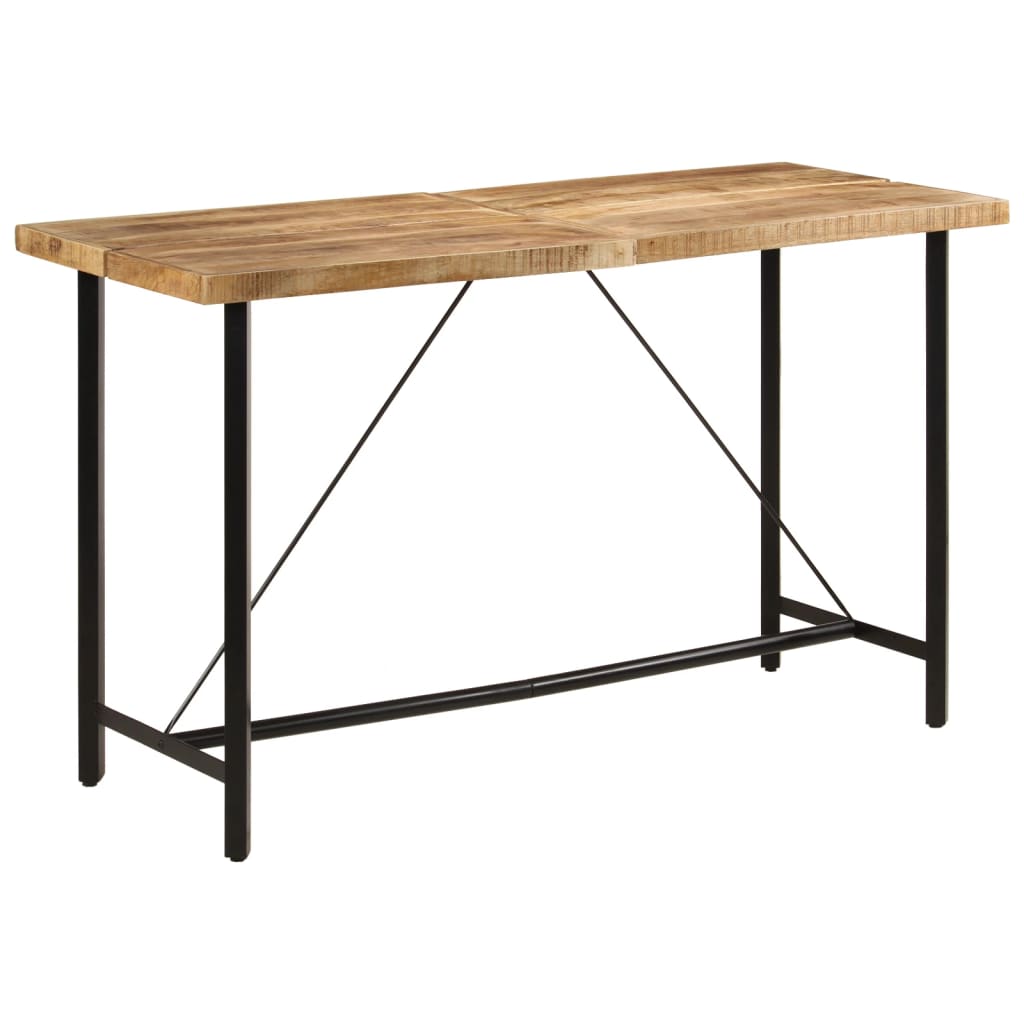 Barový stůl 180 x 70 x 107 cm masivní mangovník a železo