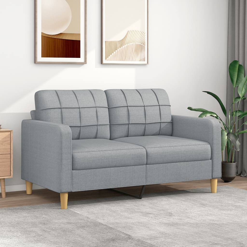 11: vidaXL 2-personers sofa 140 cm stof lysegrå
