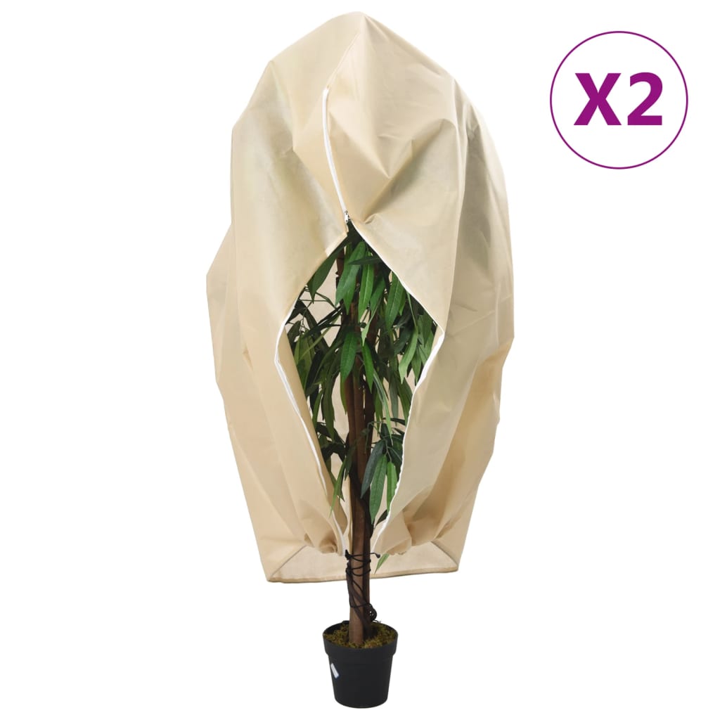 7: vidaXL plantebeskyttelse med lynlås 2 stk. 70 g/m² 1,55x1,55 m