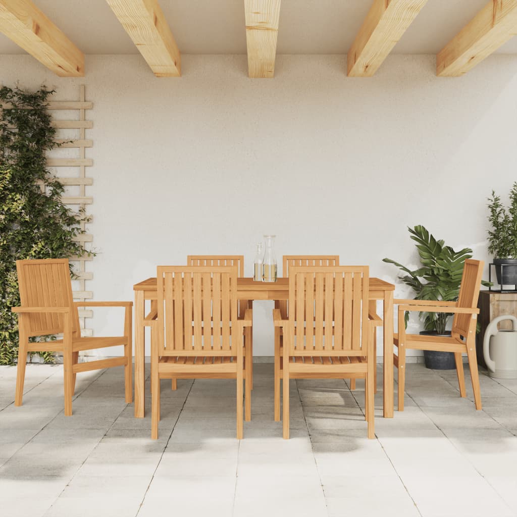 Stohovatelné zahradní židle 6 ks 56,5x57,5x91 cm masivní teak