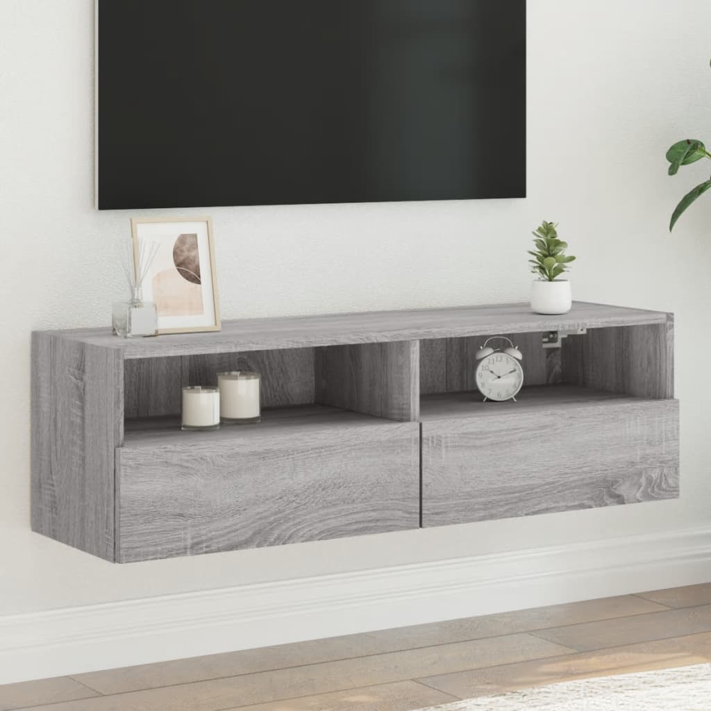 TV-Wandschrank Grau Sonoma 100x30x30 cm Holzwerkstoff