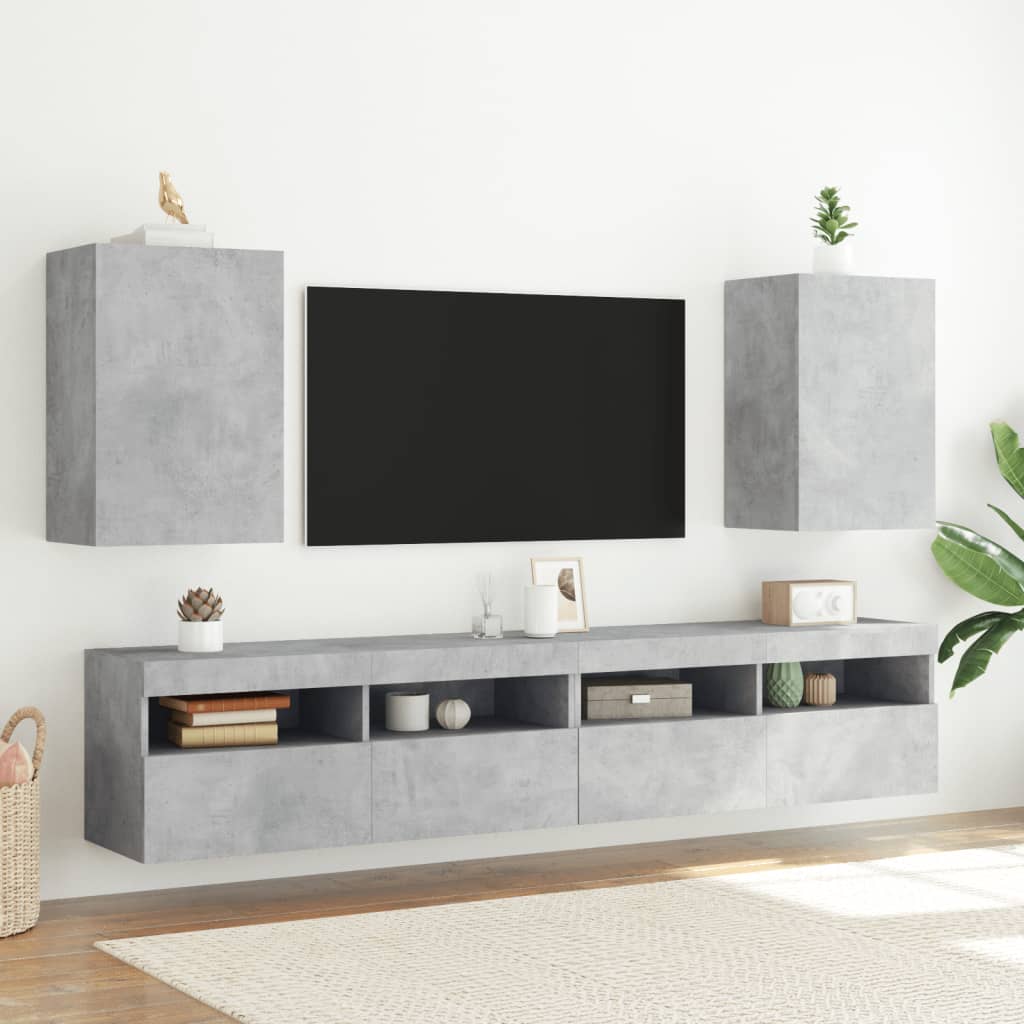 TV-Wandschrank Betongrau 40,5x30x60 cm Holzwerkstoff