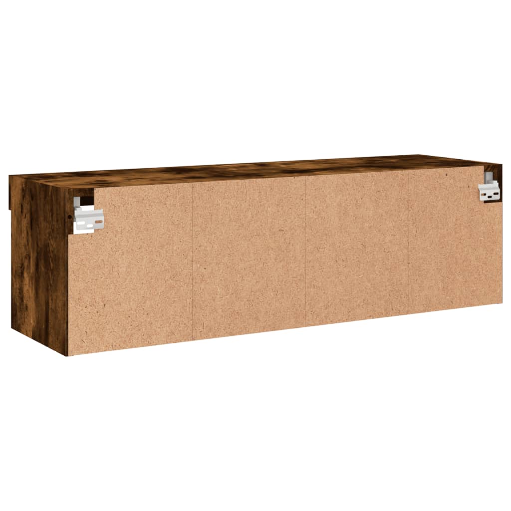 Gossi Comodă TV cu lumini LED, stejar fumuriu, 100x30x30 cm