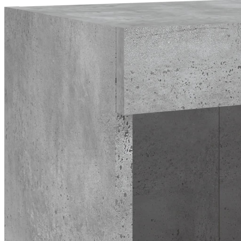 Gossi Comodă TV de perete cu lumini LED, gri beton, 100x30x40 cm