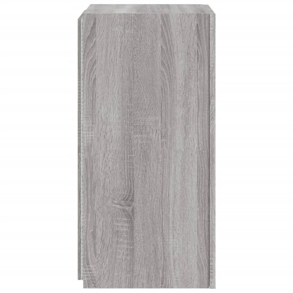 Gossi Comode TV cu lumini LED, 2 buc., gri sonoma, 30,5x35x70 cm