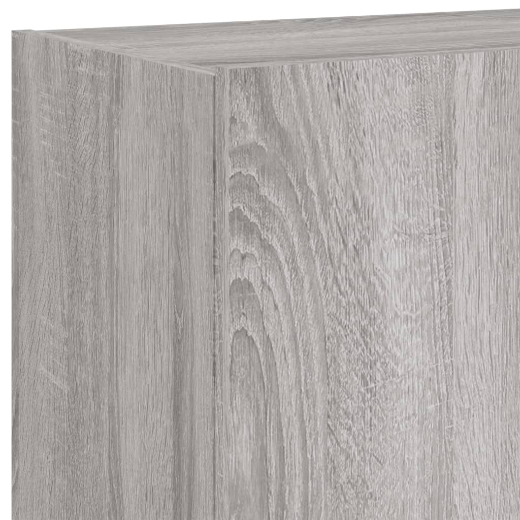Gossi Comodă TV de perete cu LED, 2 buc, gri sonoma, 60x35x41 cm