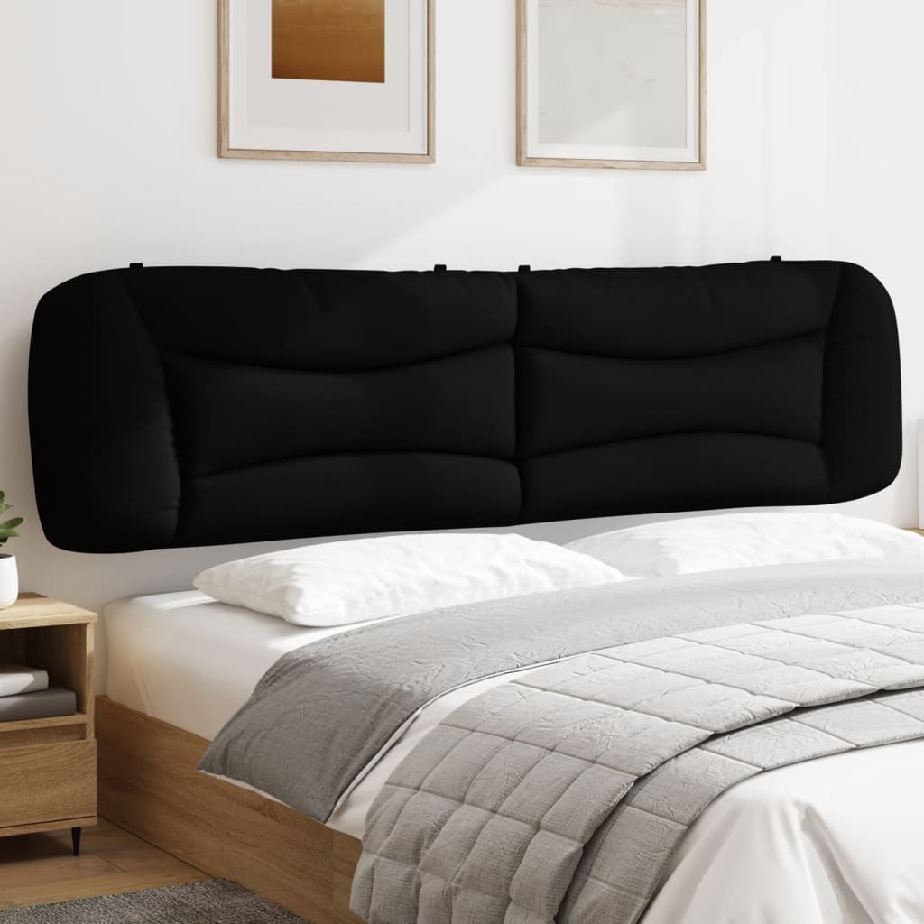 vidaXL Pernă pentru tăblie de pat, negru, 200 cm, material textil