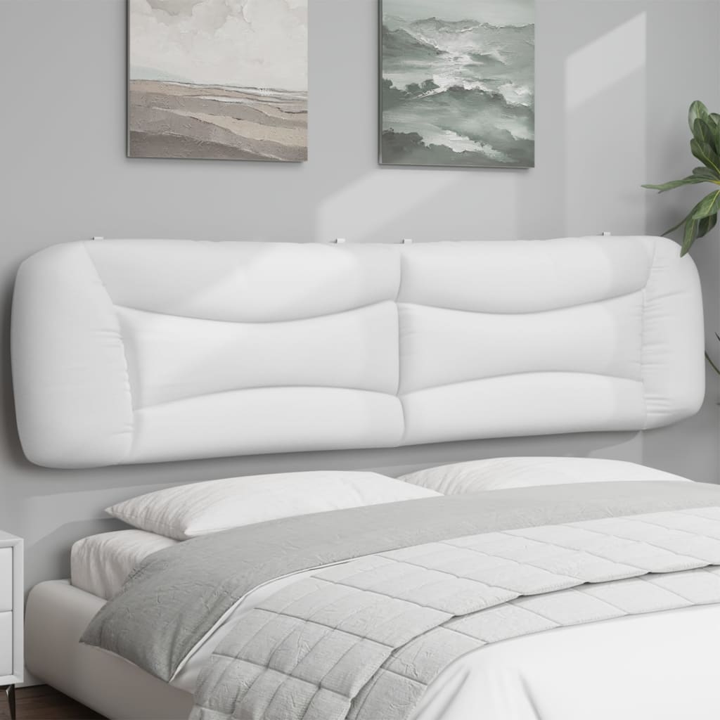 vidaXL Pernă pentru tăblie pat, alb, 200 cm, piele artificială