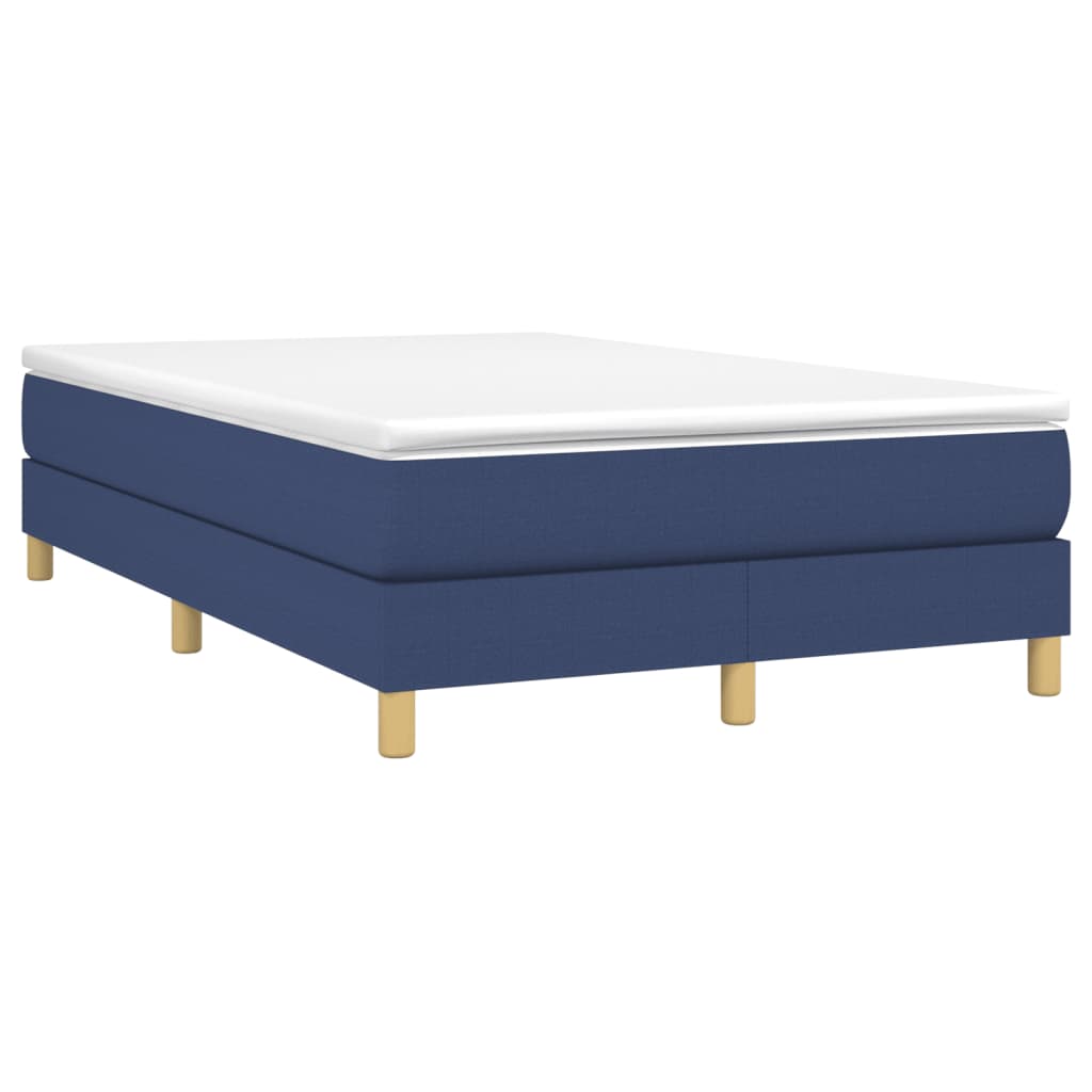 vidaXL Pat box spring cu saltea, albastru, 120x190 cm, material textil vidaXL Pat box spring cu saltea, albastru, 120x190 cm, material textil