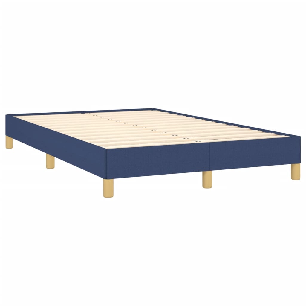 vidaXL Pat box spring cu saltea, albastru, 120x190 cm, material textil vidaXL Pat box spring cu saltea, albastru, 120x190 cm, material textil
