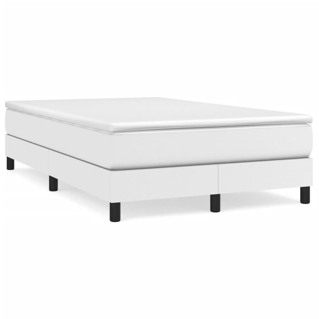 Box spring postel s matrací bílá 120x190 cm umělá kůže